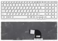 Клавиатура для ноутбука Sony Vaio SVE1511 белая, с рамкой