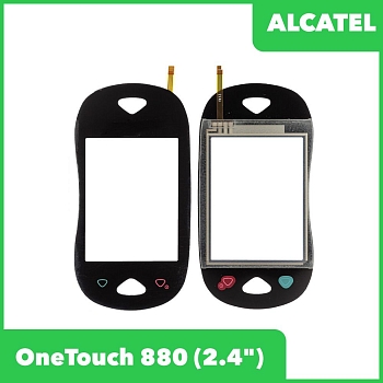 Сенсорное стекло (тачскрин) для Alcatel One Touch 880, черный